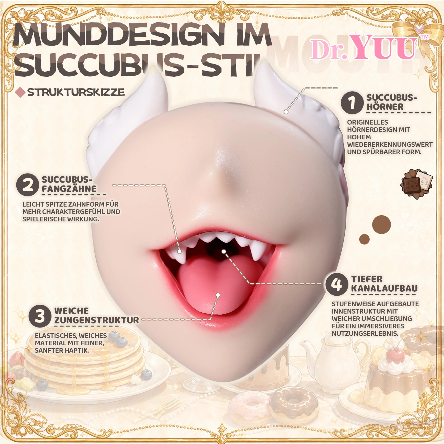 Riana Silikon-Mundmasturbator mit Fangzähnen