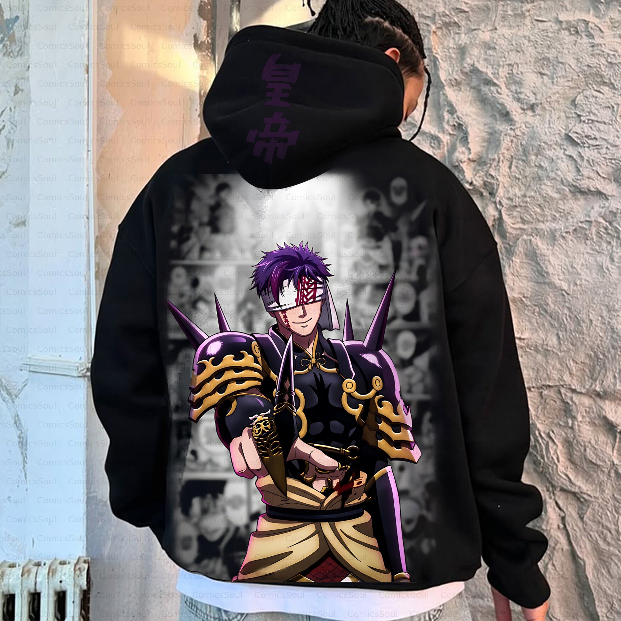Unisex Anime Inspired Vintage Plush Hoodie