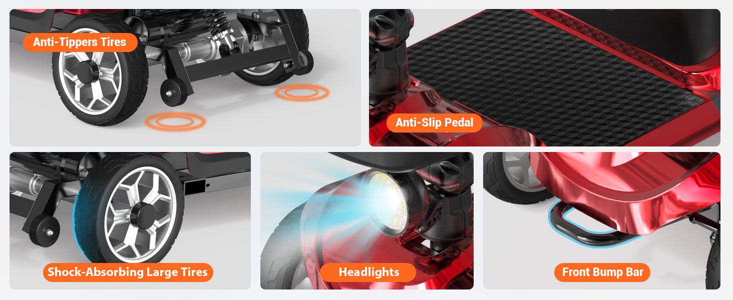 Mobility Scooter for Adults, Foldable Electric Powered Scooter