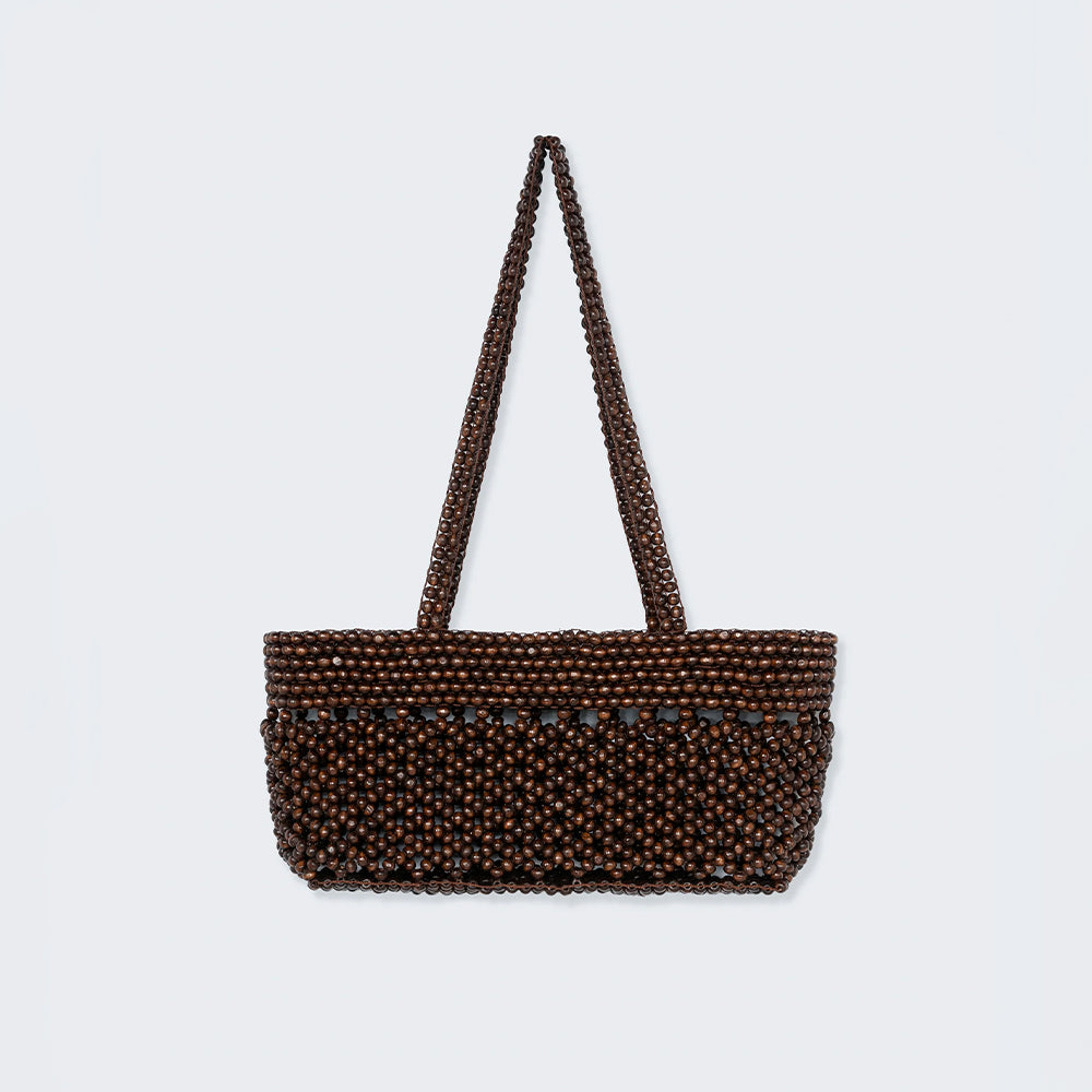 Cordera - Sac de Perles en Bois - Marron