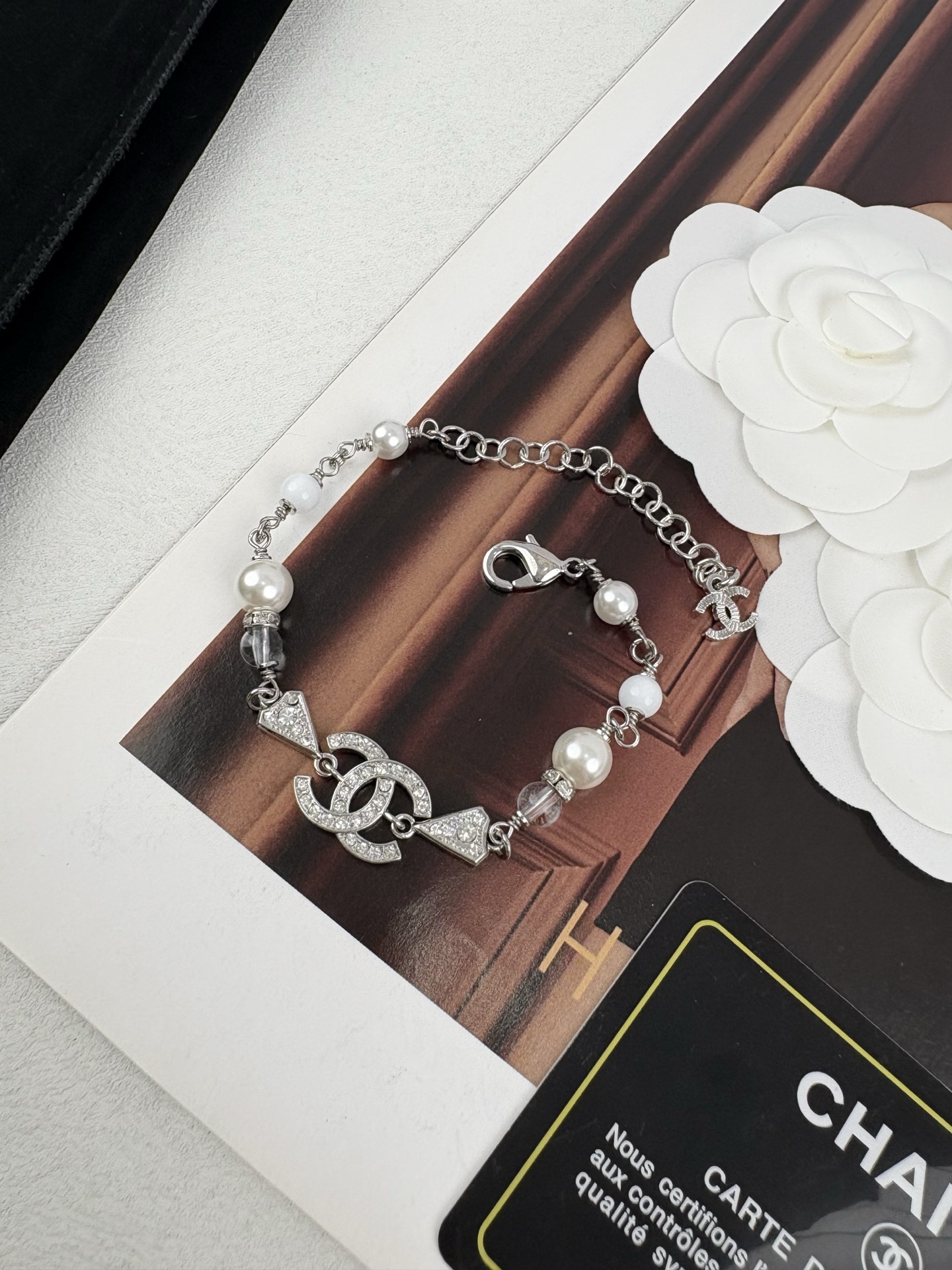Chanel Diamond Paved Triangle Bracelet - Original Replica Club
