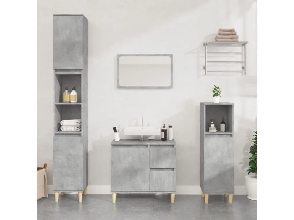 Armario de baño Alkihogares contrachapada gris hormigón 65x33x60 cm