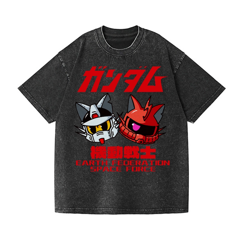 E.F.S.F. CAT VINTAGE WASH JAPANESE DESIGN T-SHIRT