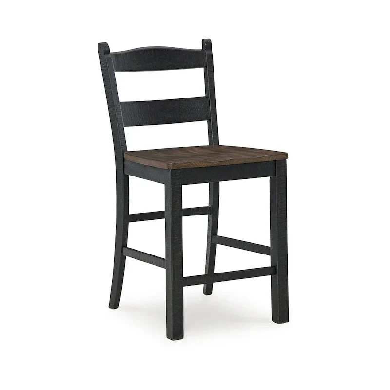 Signature Design by Ashley Valebeck Black and Brown Counter Height Barstool - Dimensions: 20W x 22D x 39H