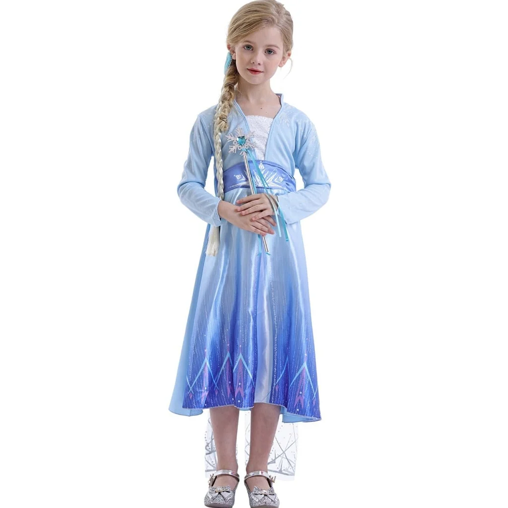 Halloween Costumes Girls Ice Princess Dress Cape Set - Image 3 Halloween Costumes Girls Ice Princess Dress Cape Set - Image 3