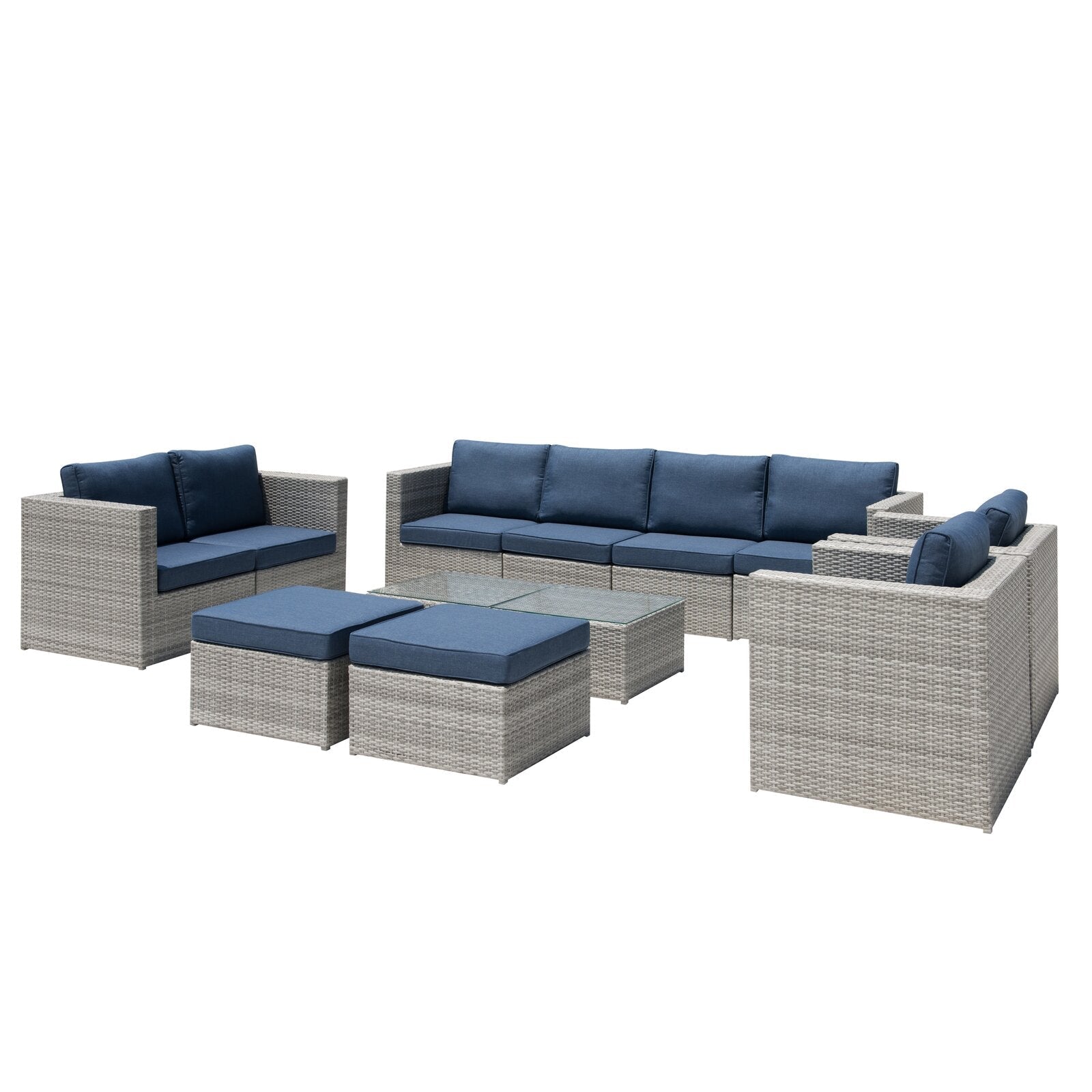 Kylo Wicker/Rattan 10 - Person Seating Group with Cushions