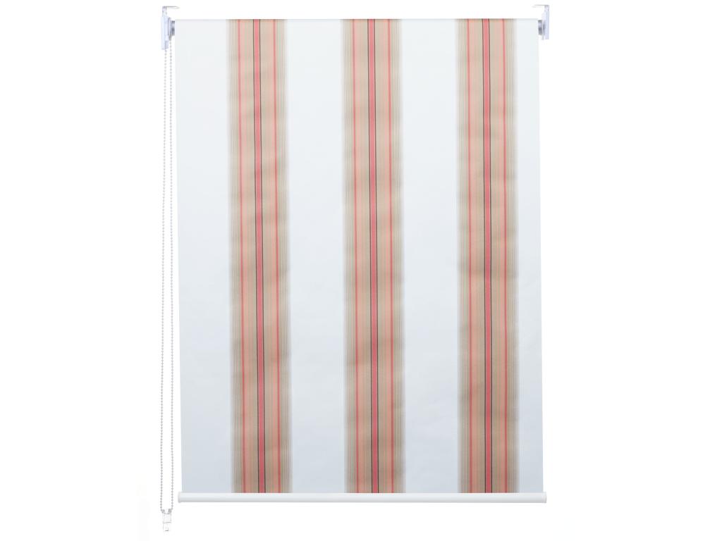 Estor enrollable Casaplu-D52, blanco/rojo/beige