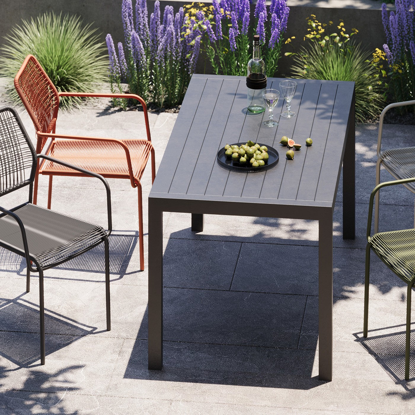 Kare Design Madagascar tuintafel - zwart - 140x80cm