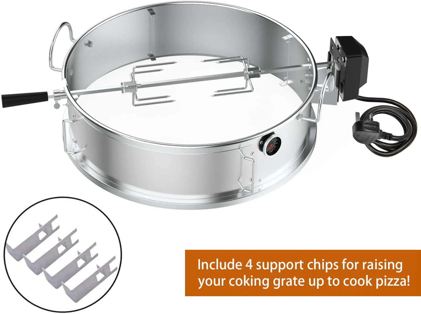Onlyfire Multi-Purpose Rotisserie Ring Kit for Weber 22 1/2" Kettle Grill - Image 3