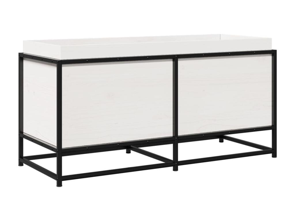 Decoratodo  madera maciza de pino blanca 100x40x50 cm