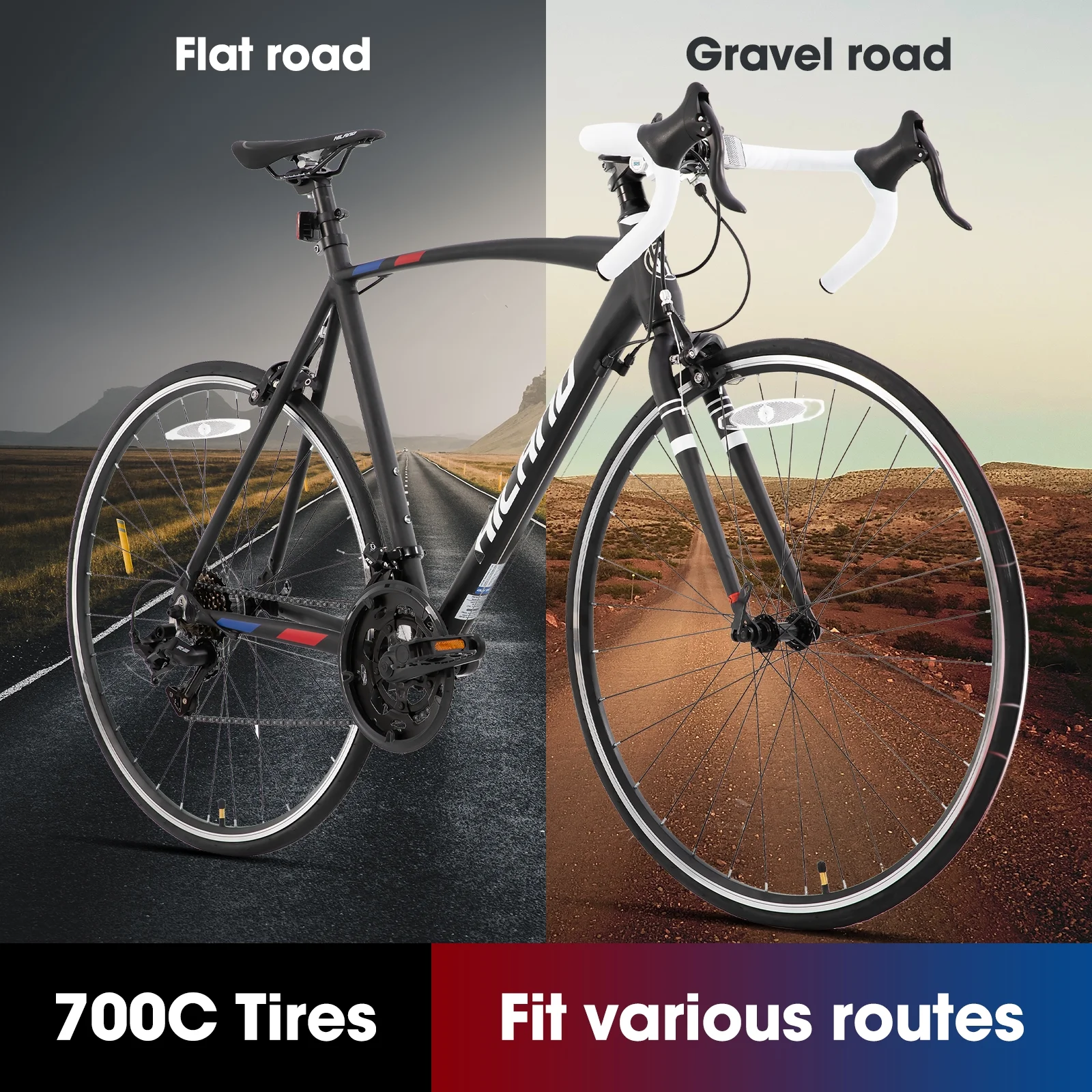 Hiland Road Bike,Shimano 14 Speeds,Light Weight Aluminum Frame,700C Racing Bike for Men - Image 7