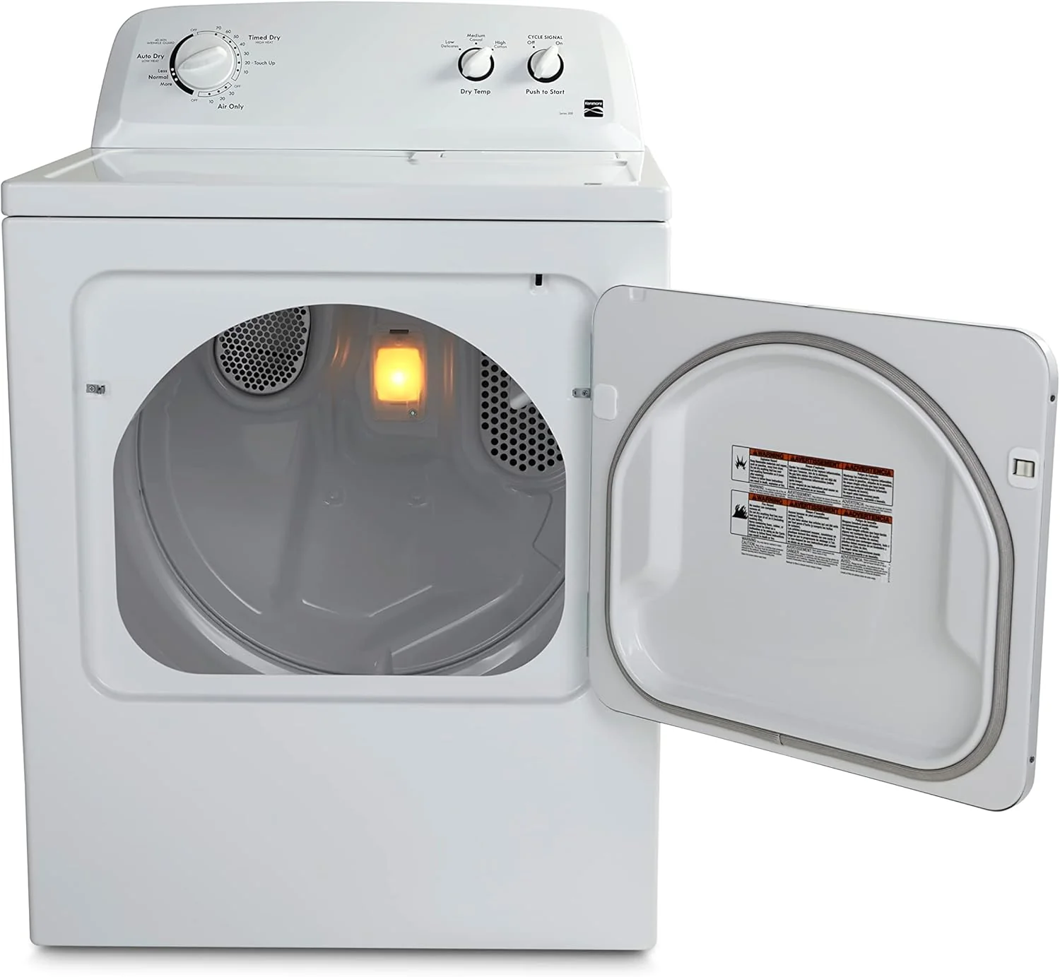Kenmore 29′′ Front Load Electric Dryer with Wrinkle Guard and 7.0 Cubic Ft. Total Capacity, White
