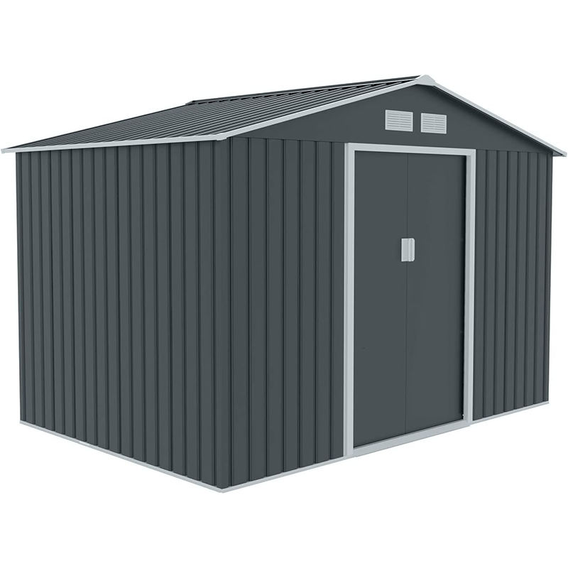 WAYFAIR Metal Tool Shed, 277 Cm X 191 Cm X 192 Cm, Garden Shed With Saddle Roof (Anthracite)