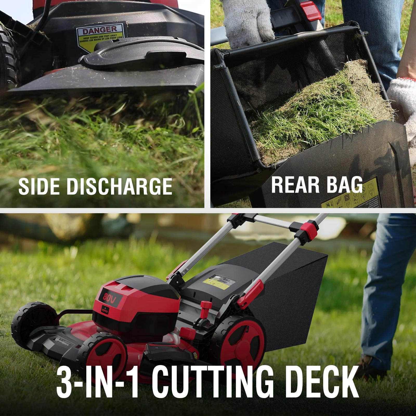 PowerSmart 80V 22-inch Self-Propelled Cordless Lawn Mower with 6.0Ah Battery and Charger - Image 6