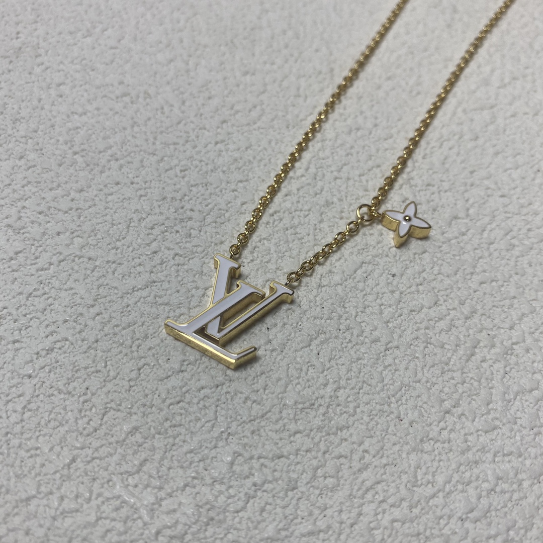 Louis Vuitton White LV Letters Bracelet Necklace - Original Replica Club