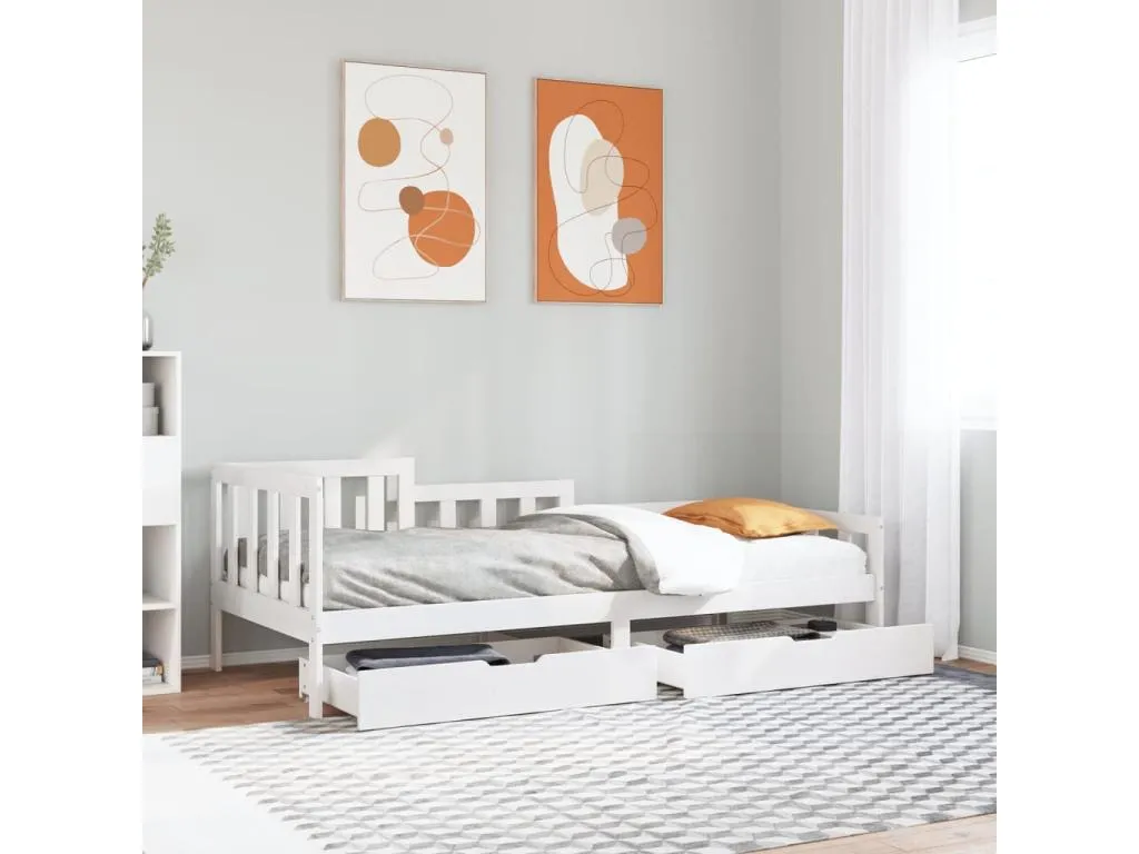 Sofá cama con cajones Vivircalido maciza de Vivircalido 90x190 cm 25466csni