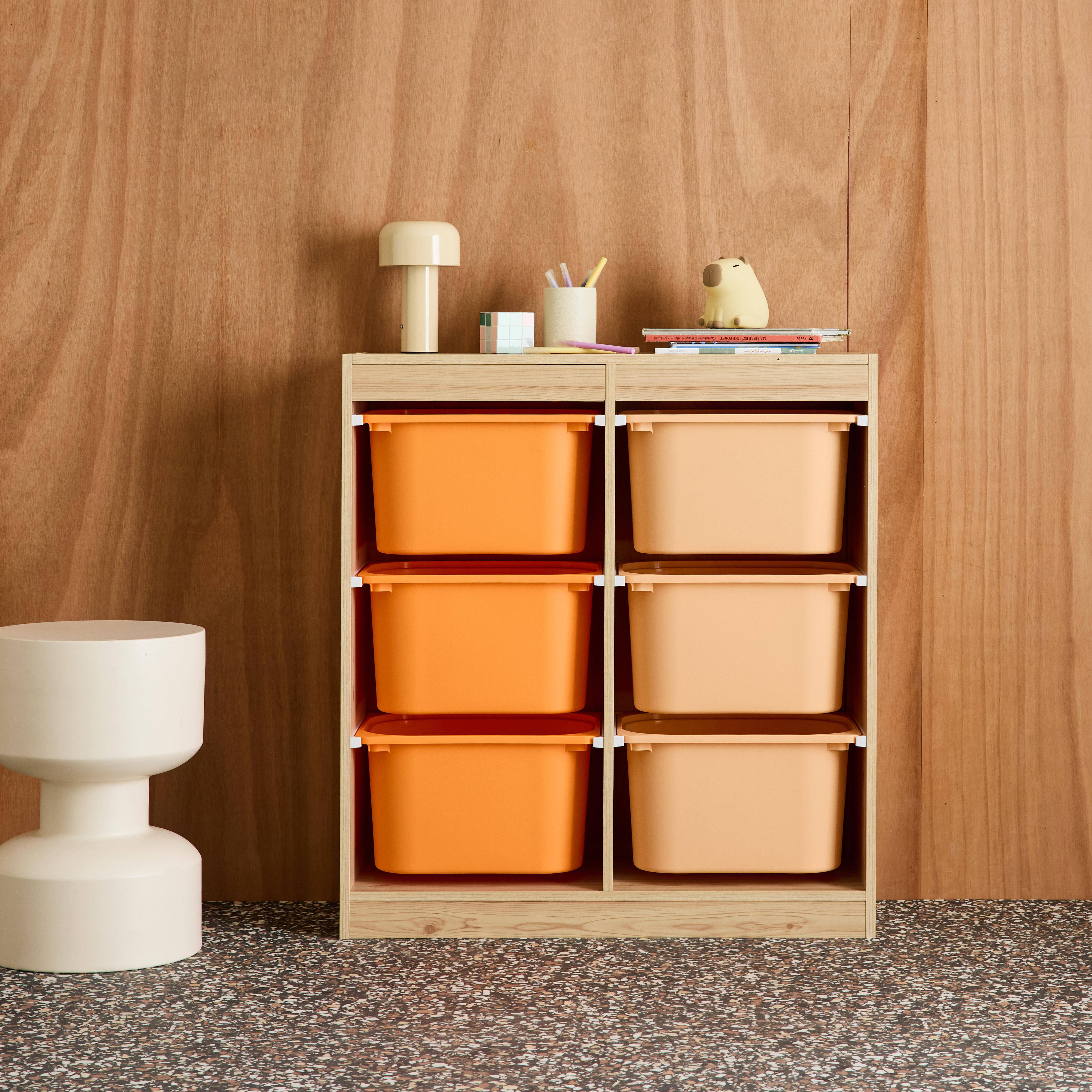 Sora - Mueble de almacenamiento infantil, 6 cajas coloridas