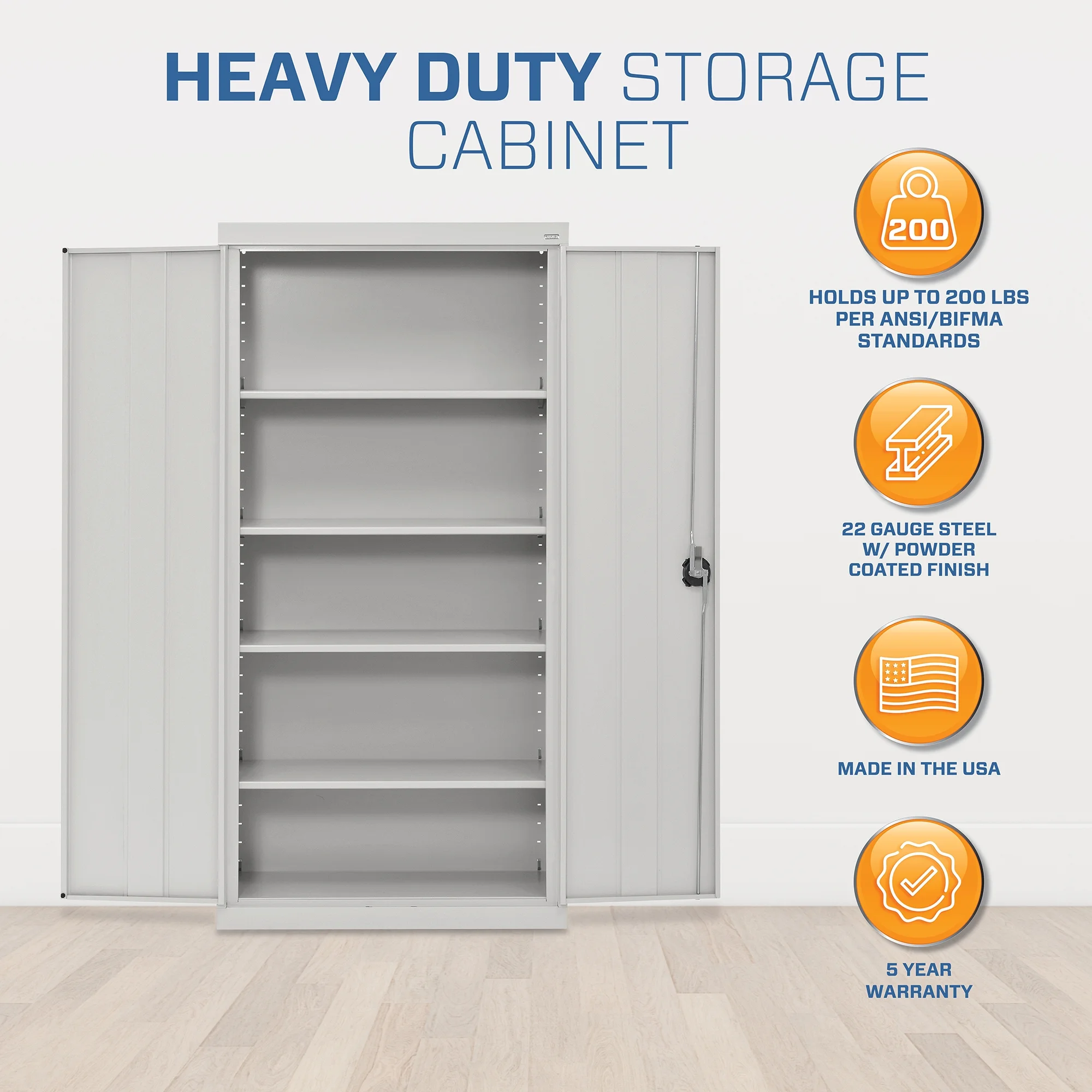 Sandusky Elite Series Steel Freestanding Garage Cabinet in Dove Gray (36 in. W x 72 in. H x 18 in. D) - Image 8