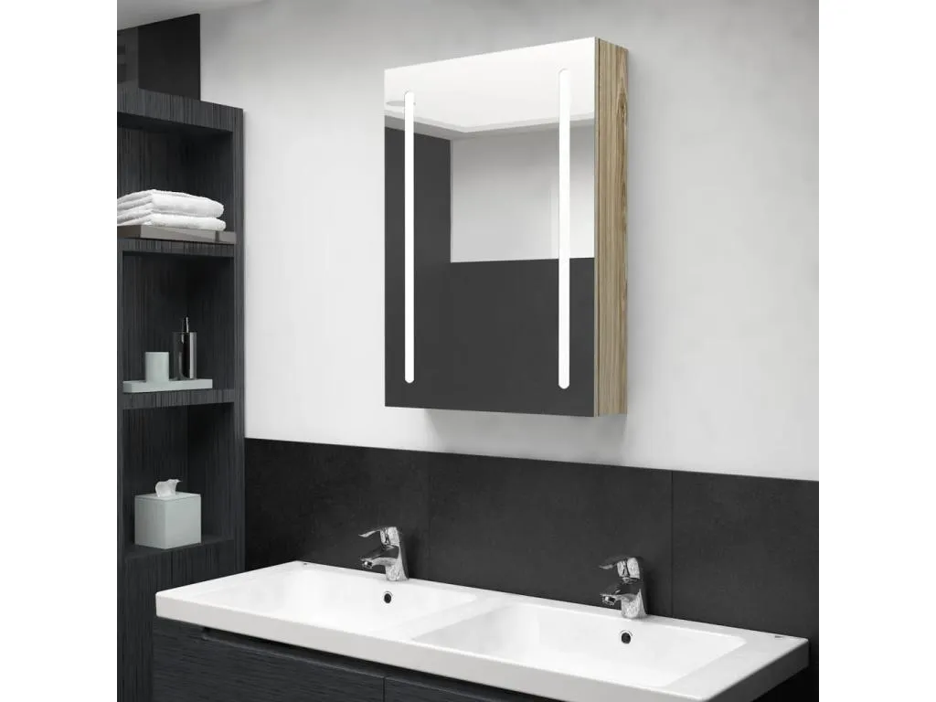 Armario de baño con espejo y LED color Luxmbls 50x13x70 cm 76415DLCN