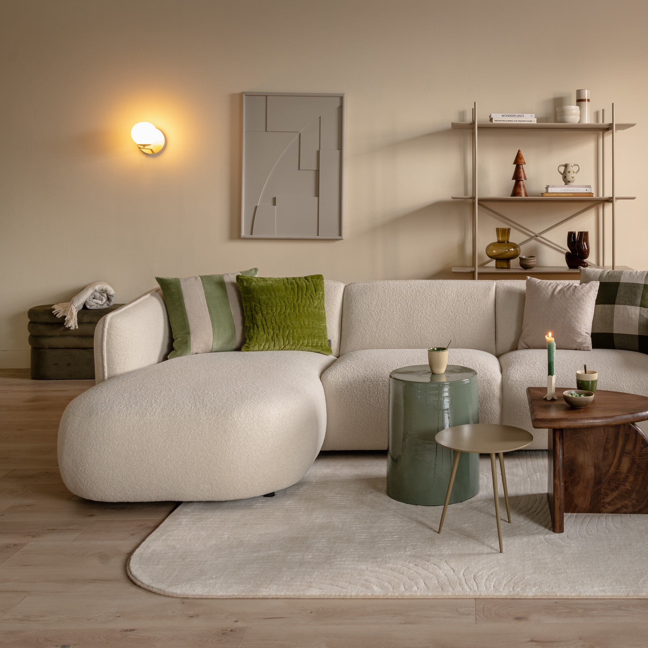 by fonQ Stripe Sierkussen 50 x 50 cm - Groen