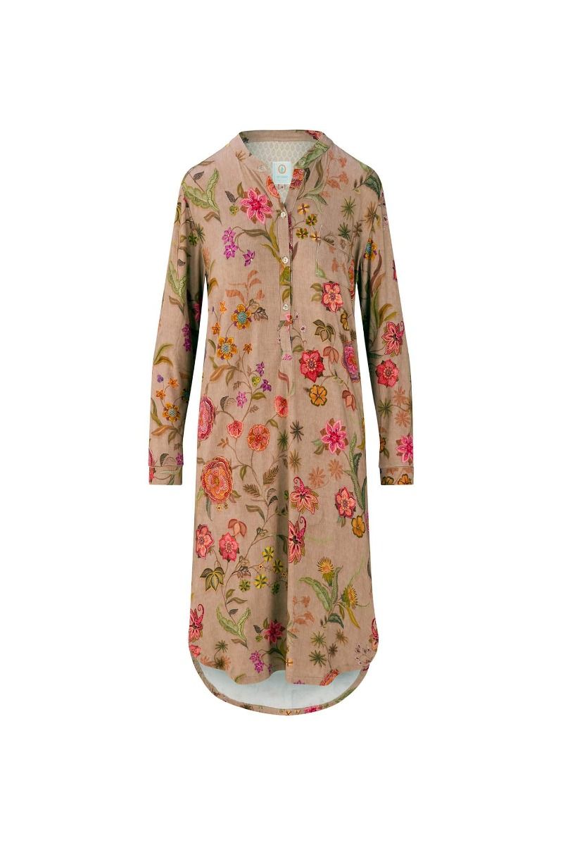 Diogo Long Sleeve Nightdress Coco Flower Sand