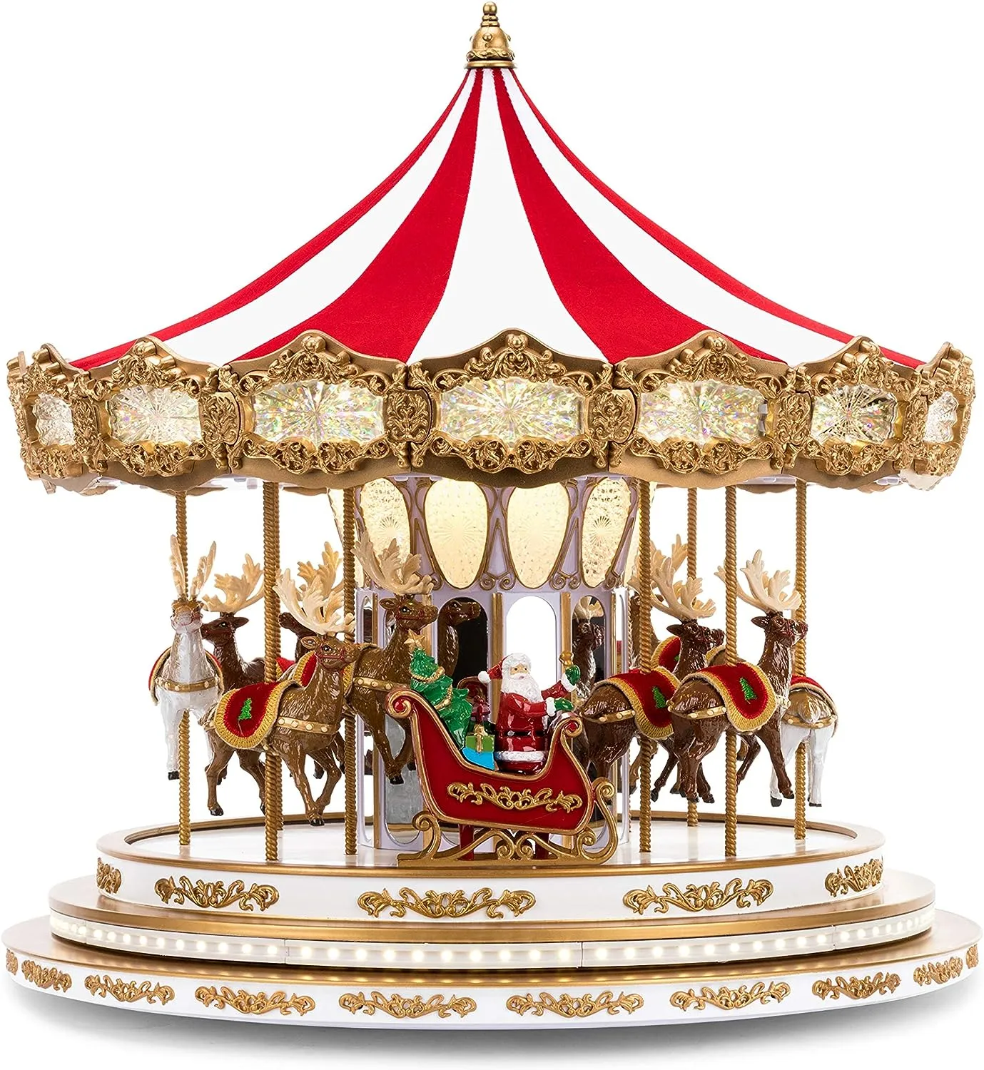 WAYFAIR Mr. Christmas Marquee Deluxe Carousel Musical Animated Indoor Christmas Decoration, 15 Inch, Multi-Color