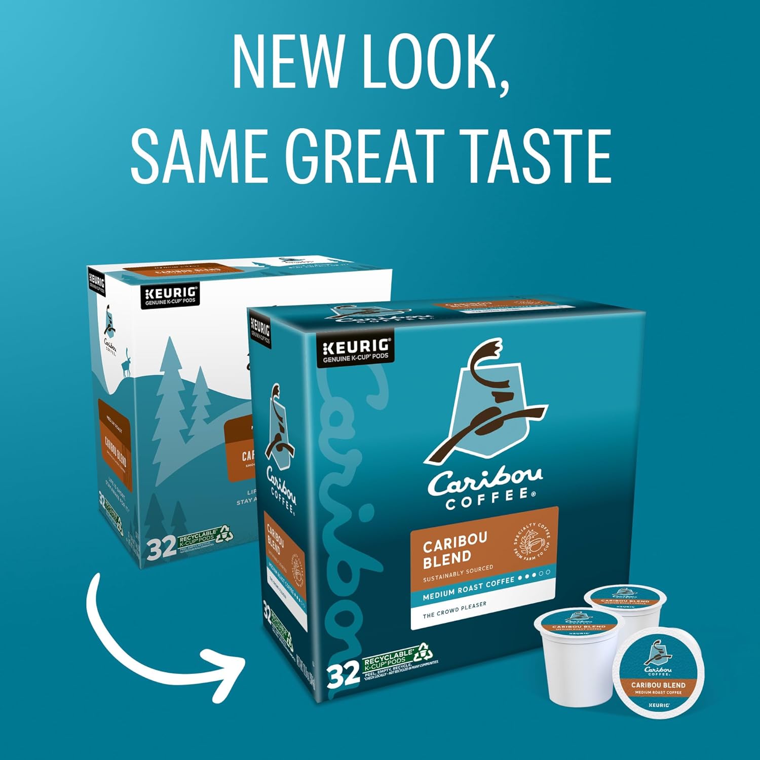 Caribou Coffee Caribou Blend. Keurig Single-Serve K-Cup Pods. Medium Roast Coffee. 32 Count(Pack of 1)