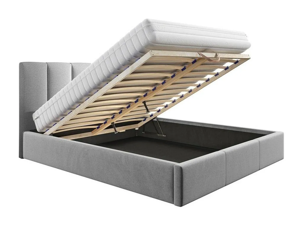 Cama Cosinor 140, doble, gris, 160x200, tapiz, somieres, 170x213x106cm dyj1702771