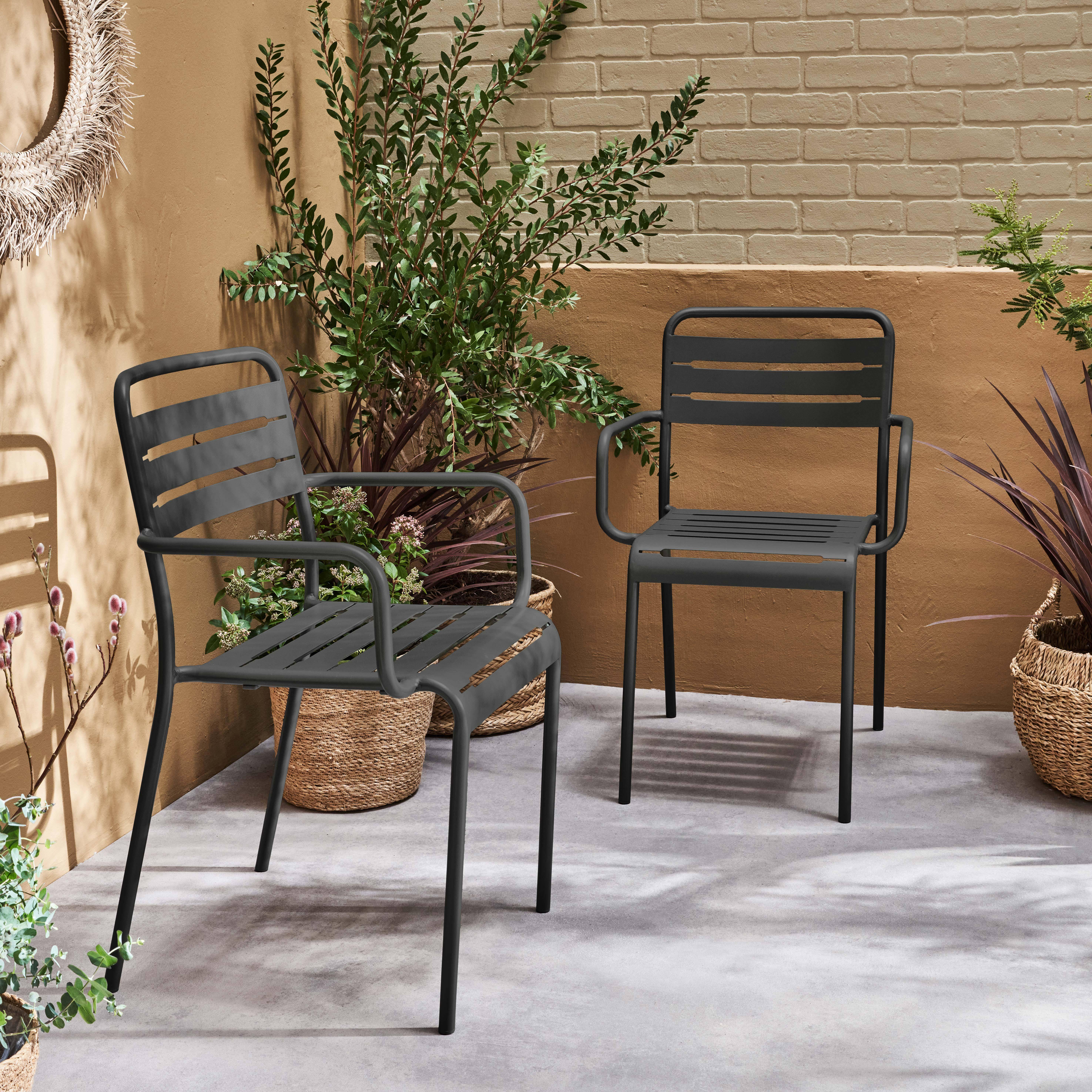 Amelia - Sillón de jardín bistró de acero, set de 2