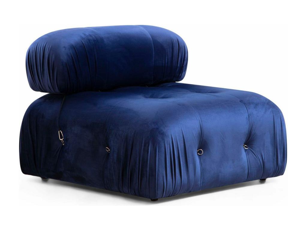 Sillón modular Cozetiq A103 - Azul - 75x95x95cm - Tapiz - Patas Plástico