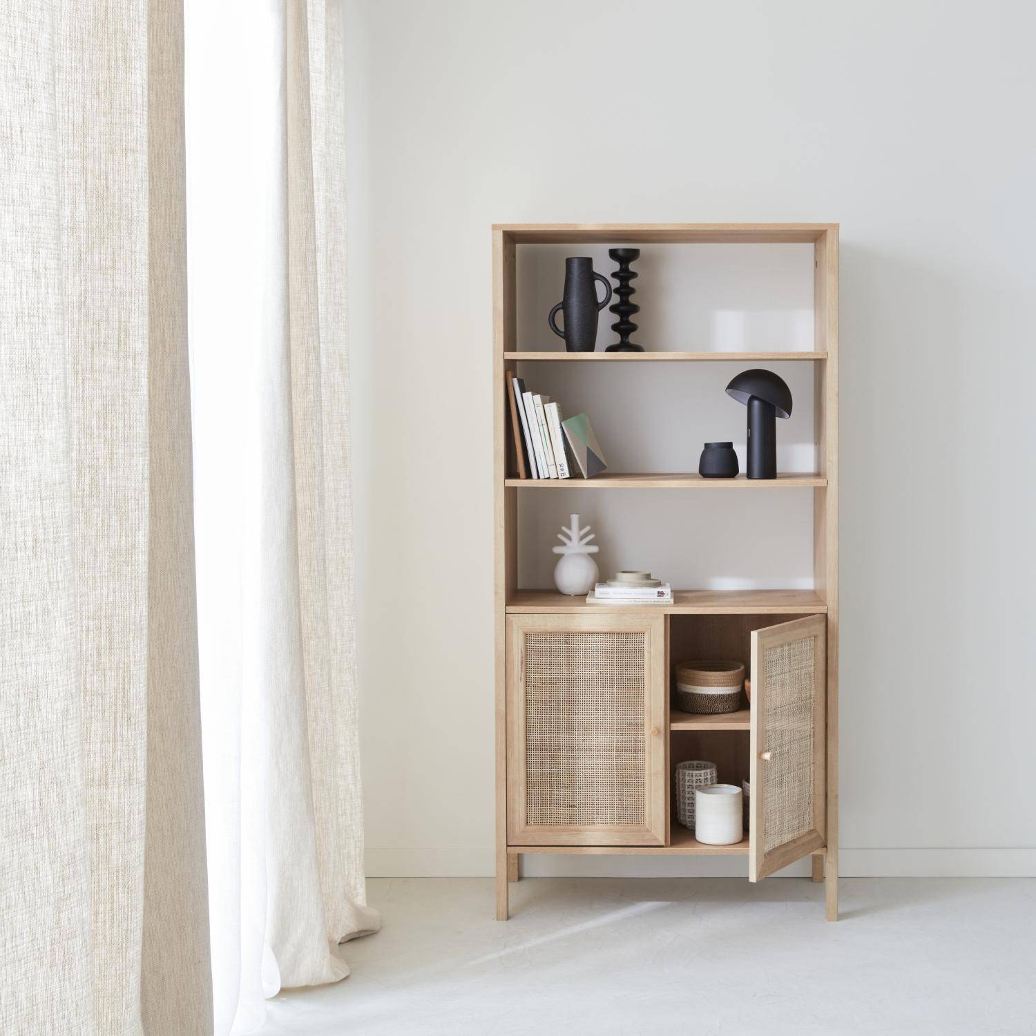 Boheme - Estantería efecto madera y caña con 4 niveles