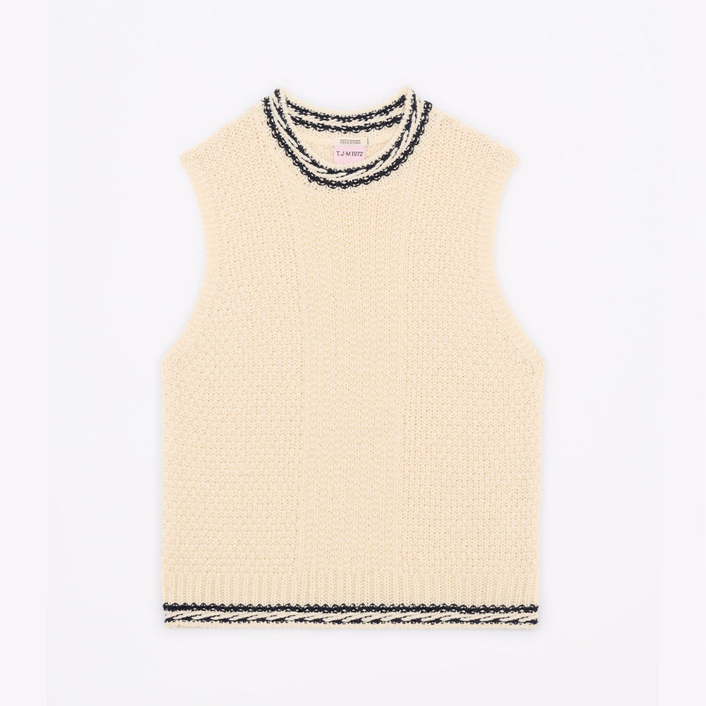 Tricots Jean Marc - Pull sans manches Meline - Ecru
