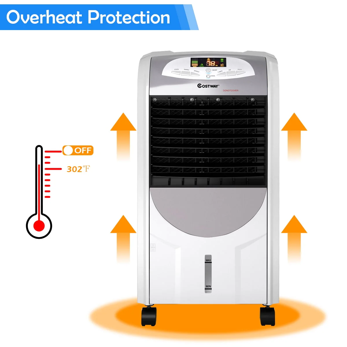 Costway Portable Air Cooler Fan & Heater Humidifier with Washable Filter Remote Control - Image 7