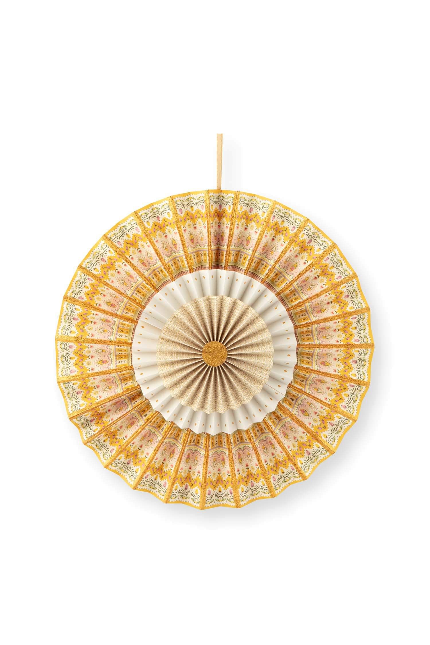 Rosette Paper Yellow 40cm