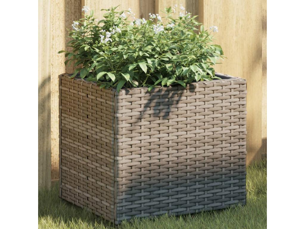 Decoratodo 2 unidades ratán sintético gris 36x30x32 cm