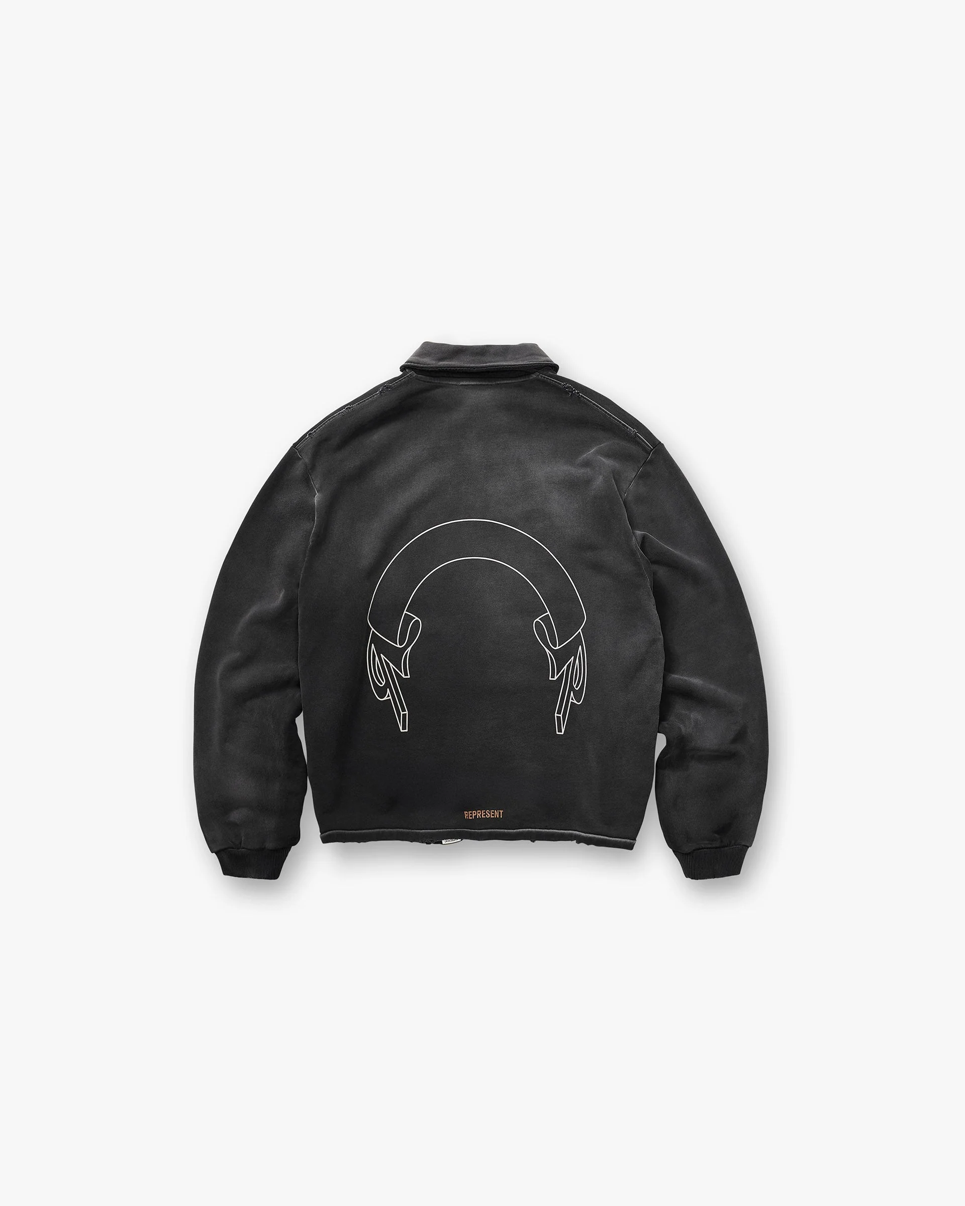 Represent Banner Quarter Zip Sweatshirt - Stained Black