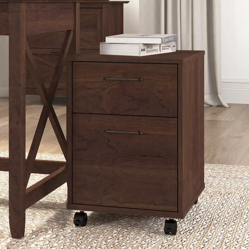 Bush Furniture Key West Mobile File Cabinet with 2 Drawers