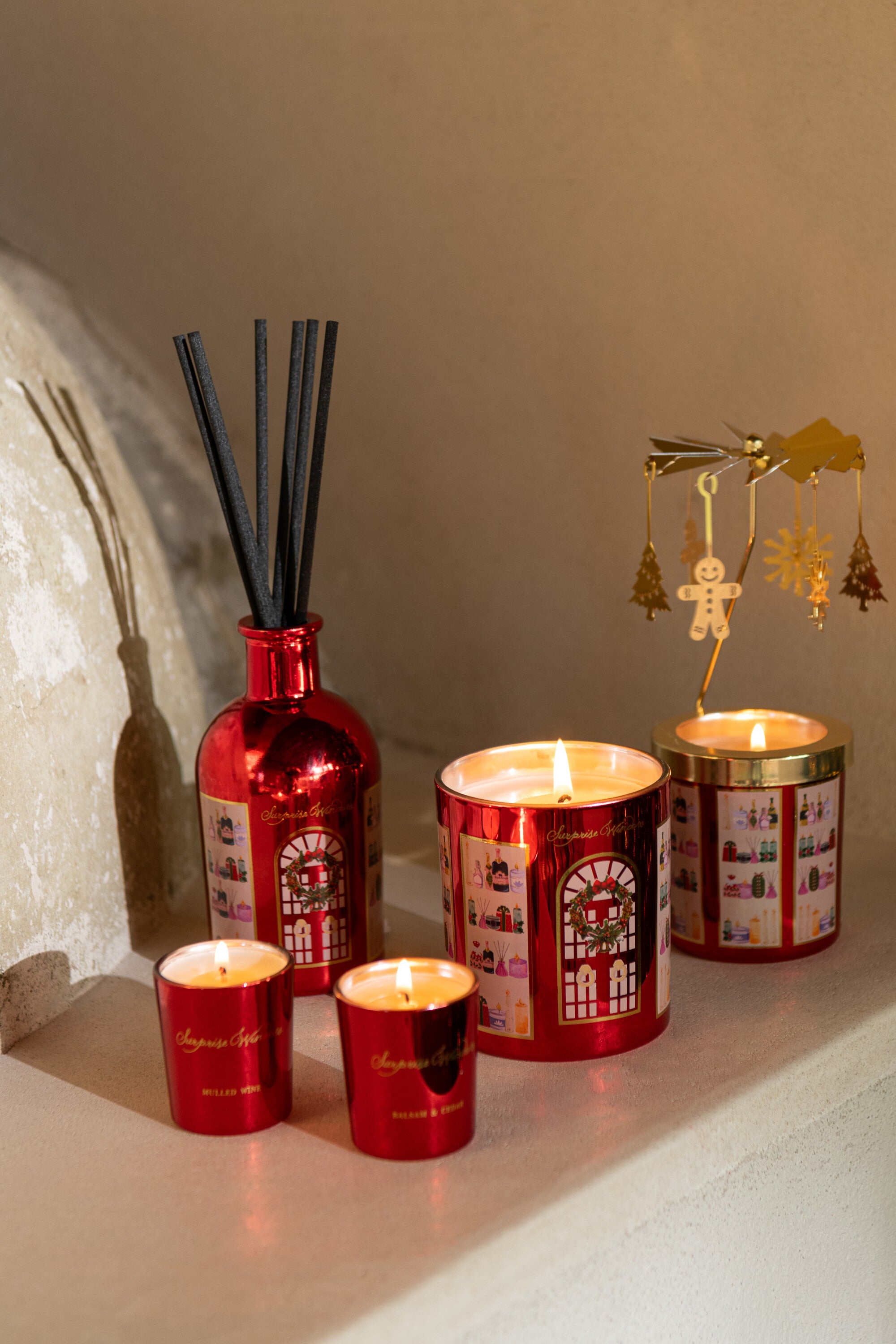 J-Line geurstokjes Surprise Window - Mulled Wine - glas - ro