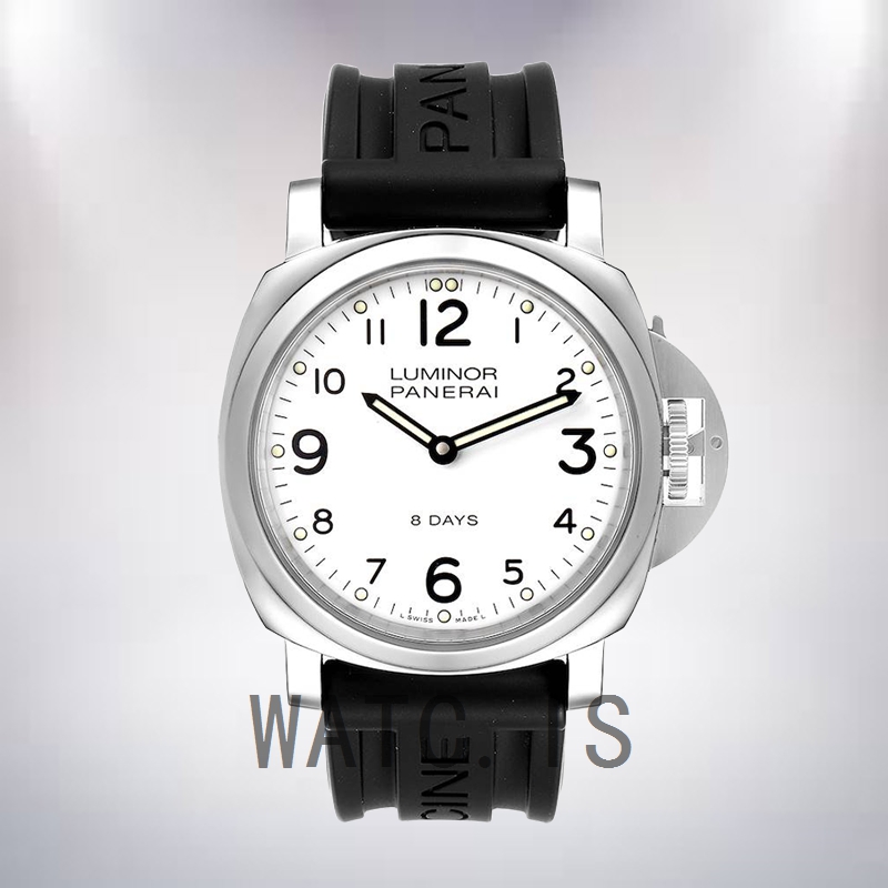 Panerai Luminor Base Men's PAM00561 44mm White Dial Rubber Band