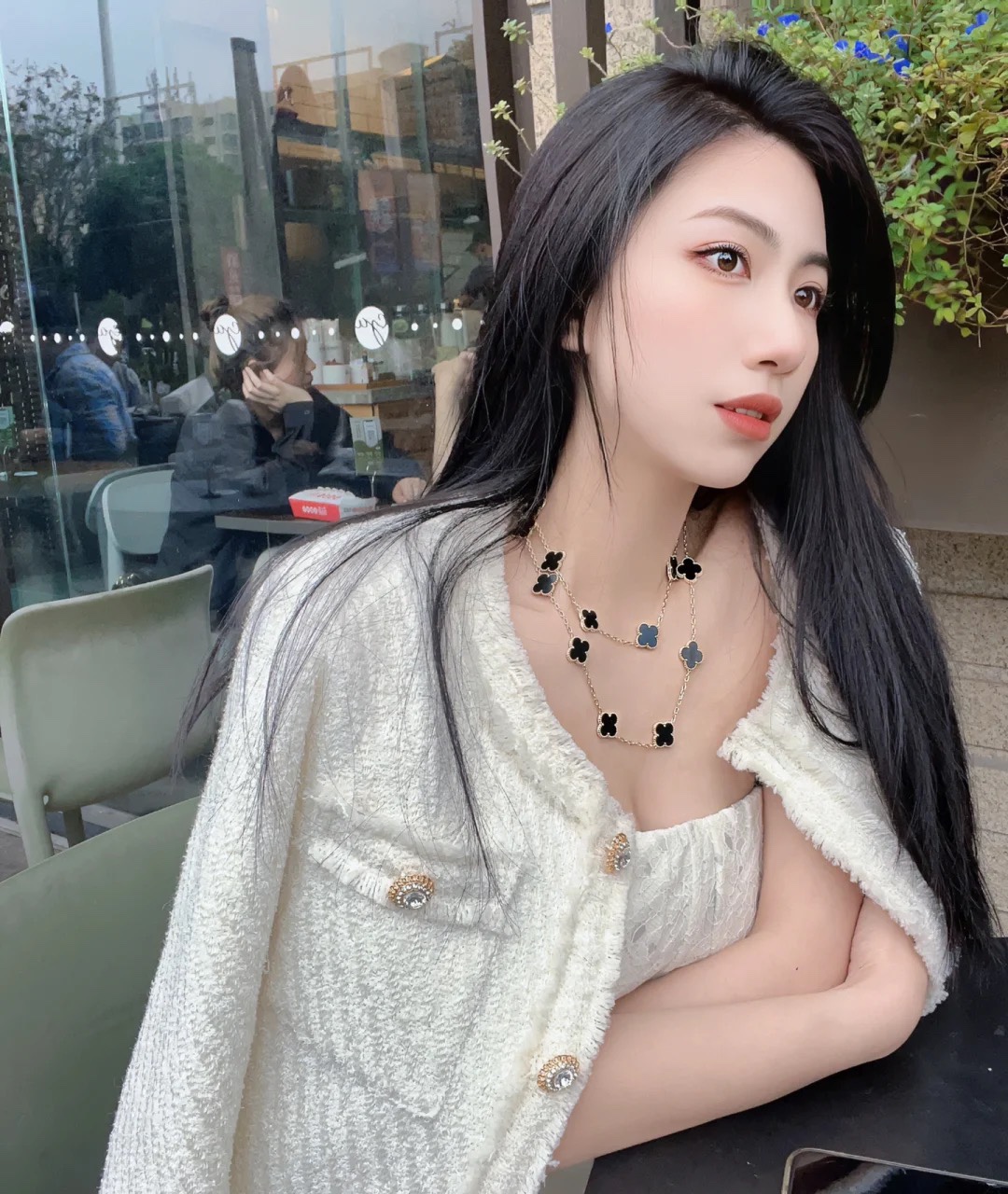 VCA Yellow Gold Black Clover Vintage Alhambra Long Necklace, 20 Motifs - Original Replica Club