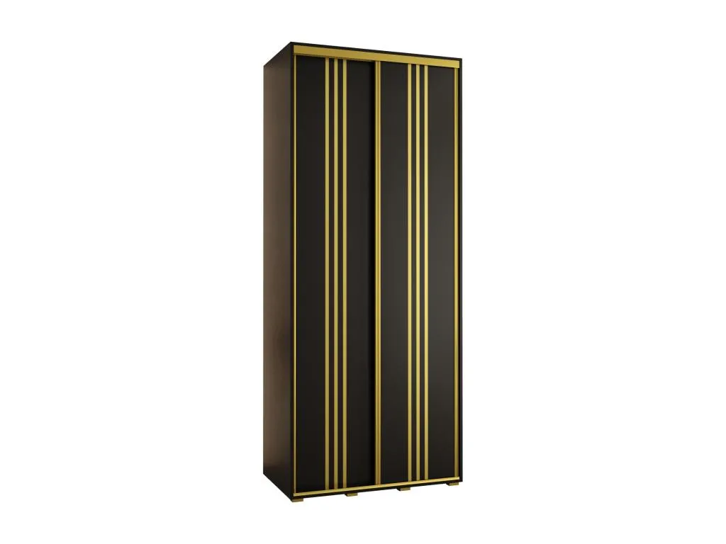 ARMARIO Sancaldeco 6 DE PUERTAS CORREDERAS 235.2/100/60 2 puertas (Negro/Negro/Oro) 37390OTYG