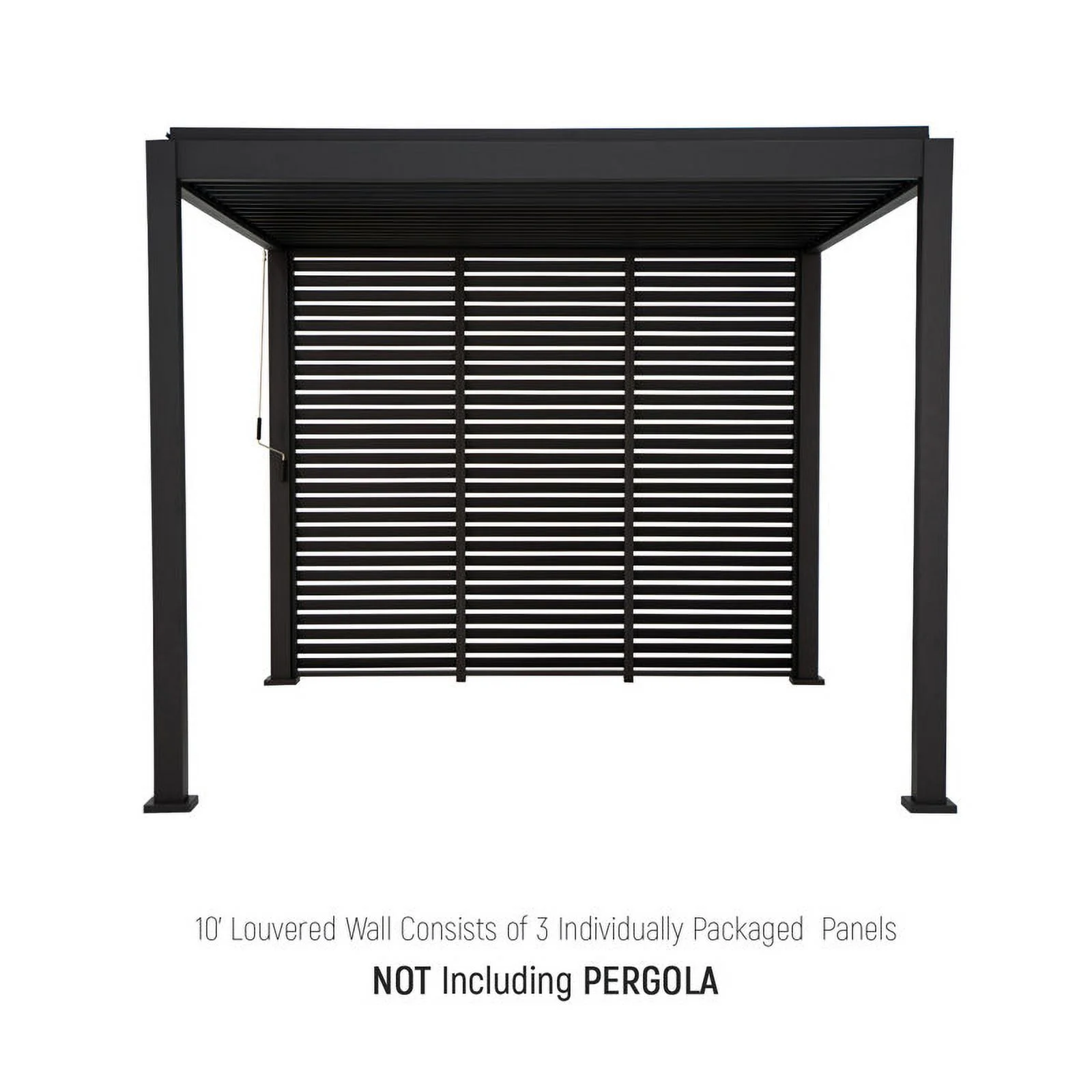 Mirador 10'x10' 111S Outdoor Pergola Accessories-Aluminum Fixed Shutter Wall, Dark Gray - Image 5