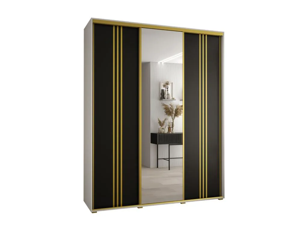 ARMARIO Vivircalido 7 DE PUERTAS CORREDERAS 235.2/190/45 3 puertas (Blanco/Negro/Oro) rooh77335