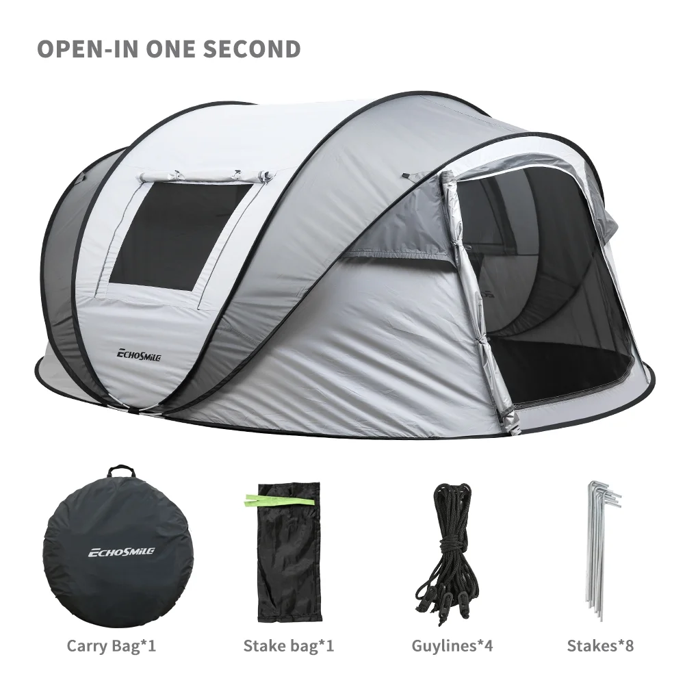 , 4-6 Persons White + Gray Pop-Up Boat Tent, , , - Image 7