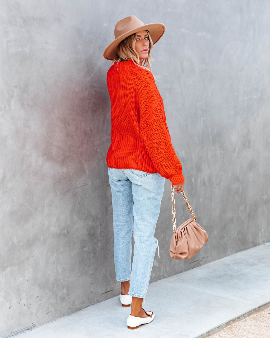 Windy City Knit Sweater - Orange - Se7enfashion
