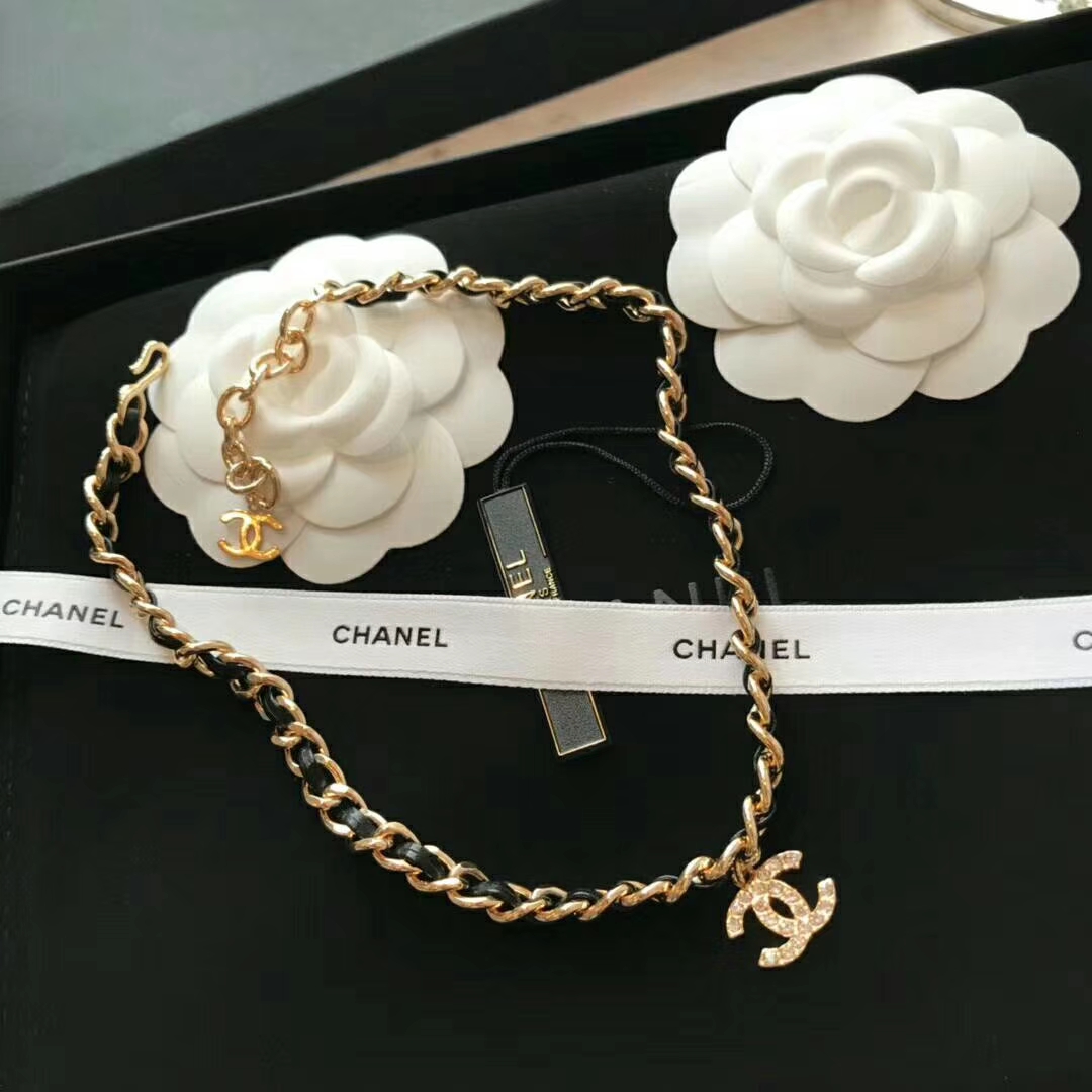 Chanel Leather Woven O Chain Bracelet Choker Necklace - Original Replica Club