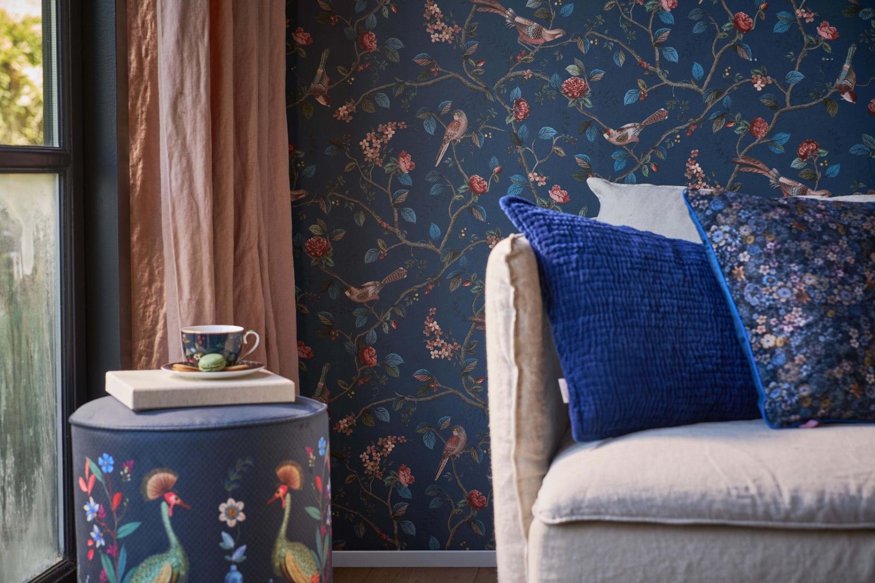 Pip Studio Good Nightingale Non-Woven Wallpaper Dark Blue