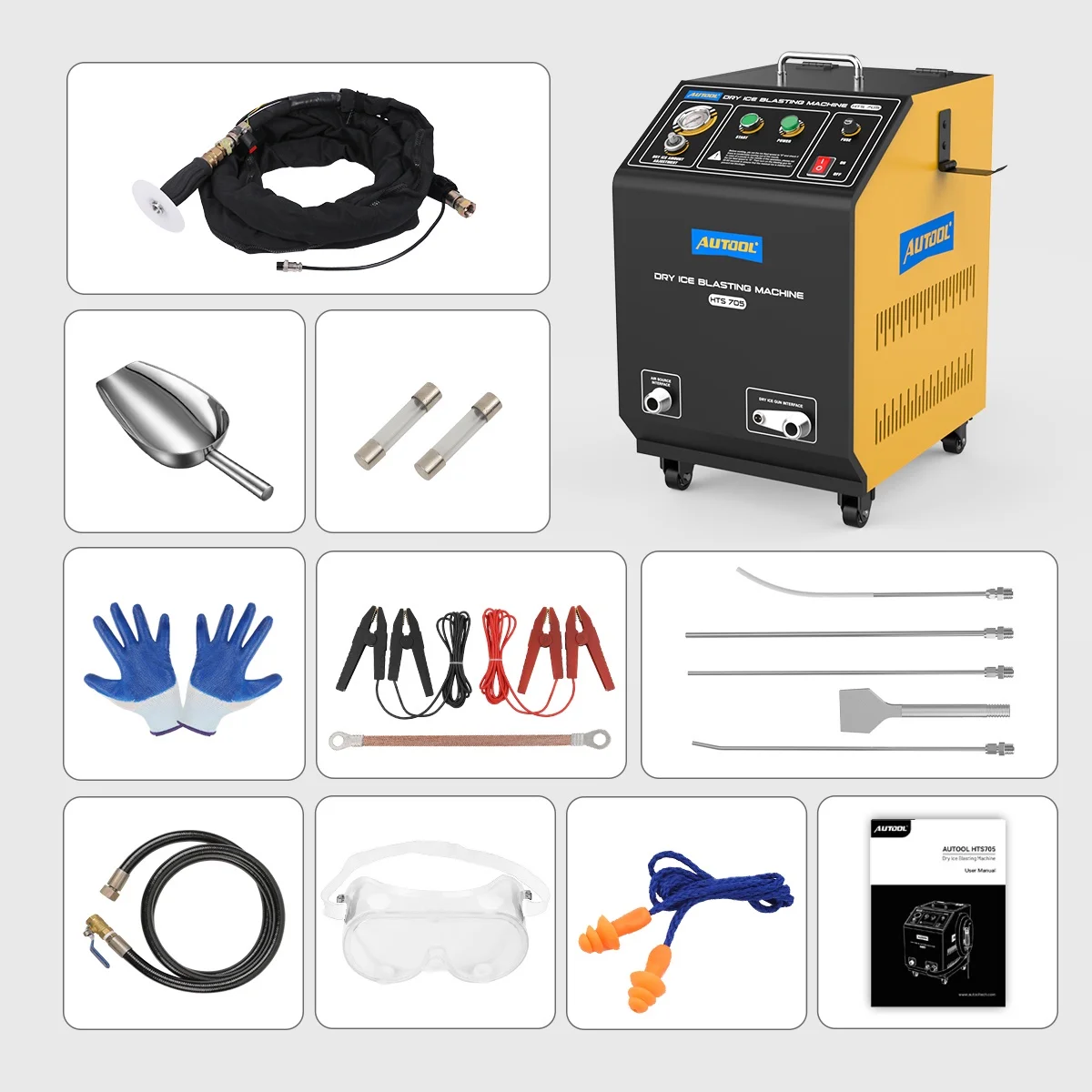 AUTOOL Automotive Dry Ice Cleaning Machine Car Engine Throttle Carbon Deposit Cleaner Exhaust Pipe Pressure Washer 110V/220V Dry Ice Blasting Clean Machine for All Cars, HTS705 - Image 11