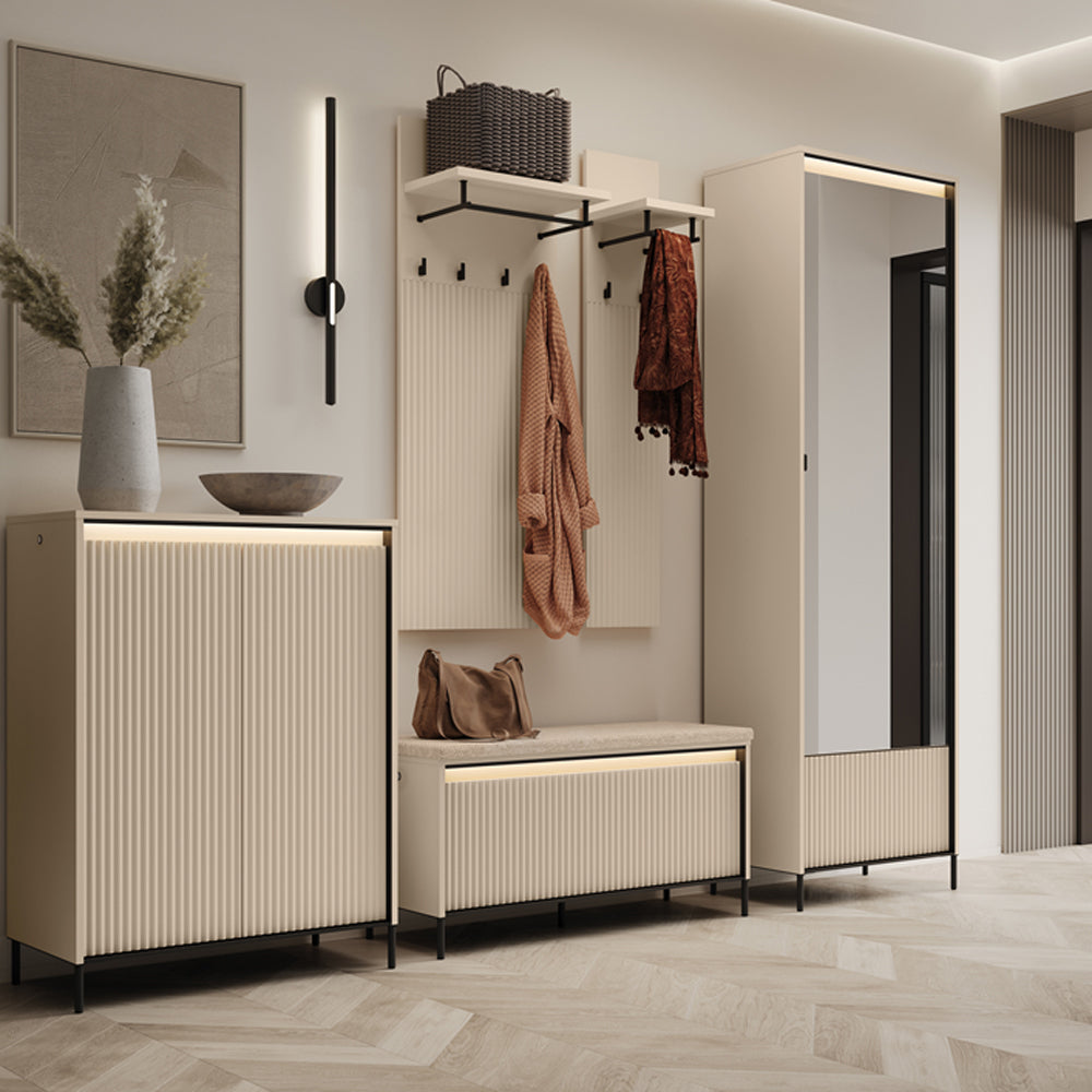 by fonQ Brive Kledingkast 1-deurs met Verlichting - Zand