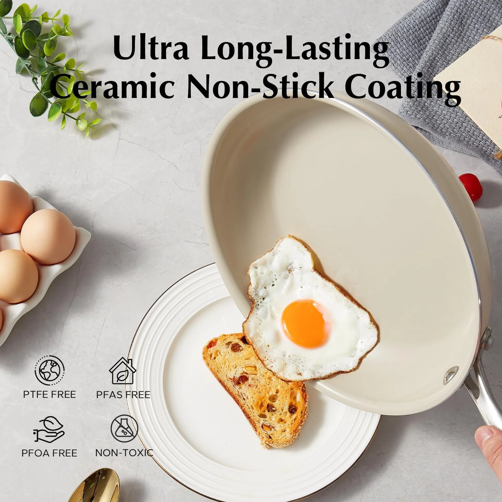 Redchef Non Stick Ceramic Frying Pan Set Ceramic Pans for Cooking Stainless Steel Handle - Image 14